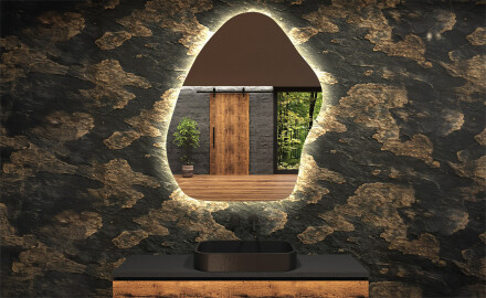 Specchio da bagno LED di forma irregolare G221