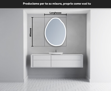 Specchio da bagno LED di forma irregolare U222 #5