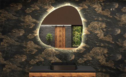 Specchio da bagno LED di forma irregolare J221