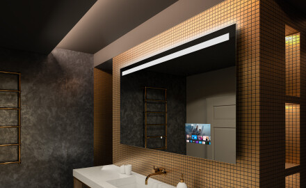 Specchio da parete moderno per bagno con luci L12
