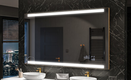 Rettangolare specchio bagno con luce LED L47