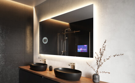 Rettangolare specchio bagno con luce LED L58