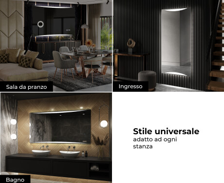 Specchio da parete moderno per bagno con luci L78 #7