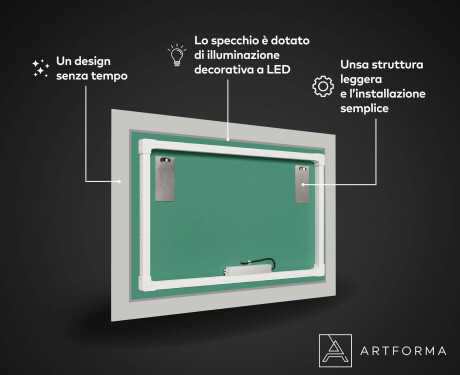 Specchio decorativi con luci LED da soggiorno - Dark Wave #3