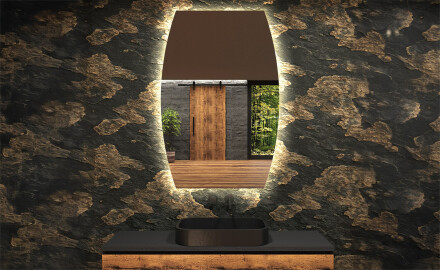 Specchio da bagno LED di forma irregolare M221