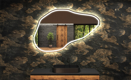 Specchio da bagno LED di forma irregolare P223
