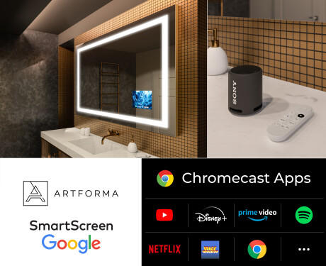 SMART Rettangolare Specchio Bagno LED L15 Serie Google #4