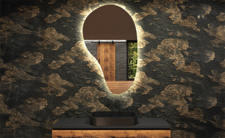 Specchio da bagno LED di forma irregolare S221