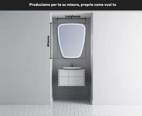 Specchio da bagno LED di forma irregolare Z223 #5